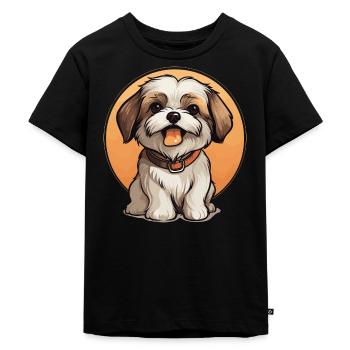 Shih Tzu Löwenhunde Chrysanthemenhund Shih Tzu - Kinder Premium Bio T-Shirt - Schwarz - Vorne - Mikhail (115cm)