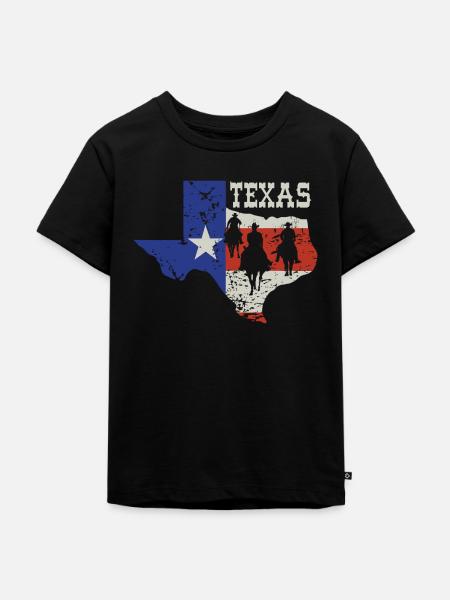 TEXAS Cowboy Texas - Kinder Premium Bio T-Shirt - Schwarz