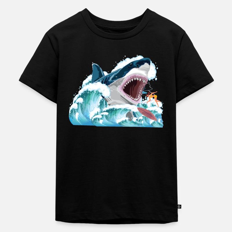 Megalodon attacks! - Kids Premium Organic T-Shirt - black