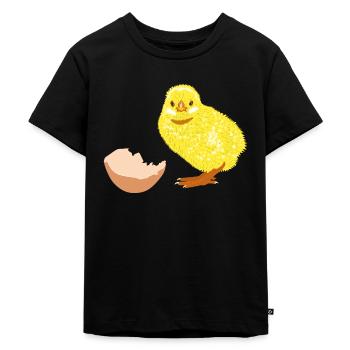 Küken Eierschale - Kinder Premium Bio T-Shirt - Schwarz - Vorne - Mikhail (115cm)