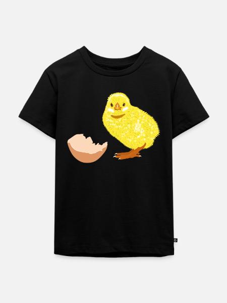 Chick eggshell - Kids Premium Organic T-Shirt - black