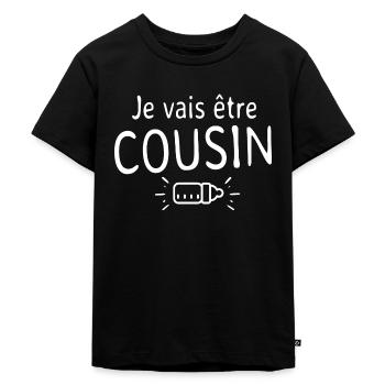 Je vais être Cousin - T-shirt Premium bio Enfant - noir - Devant - Mikhail (115cm)