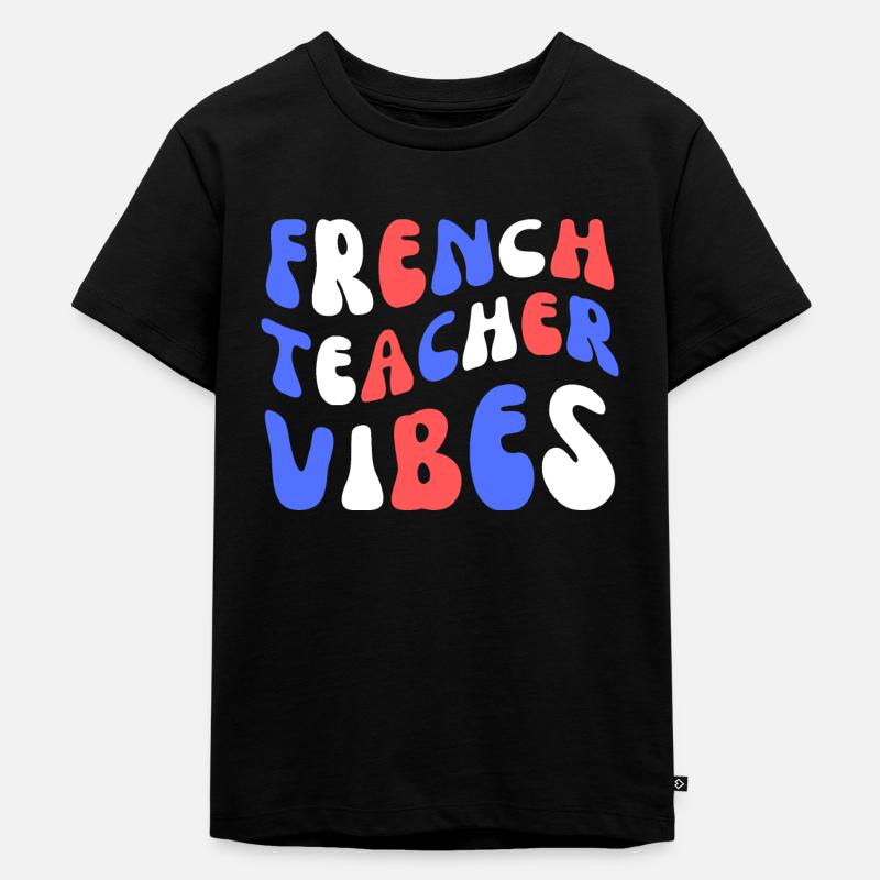 Französischlehrer Vibes - Kinder Premium Bio T-Shirt - Schwarz