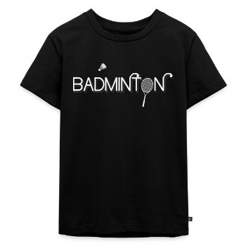 Badminton - Kinder Premium Bio T-Shirt - Schwarz - Vorne - Mikhail (115cm)
