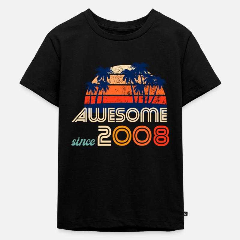 Awesome since 2008 Geschenkidee - Kinder Premium Bio T-Shirt - Schwarz