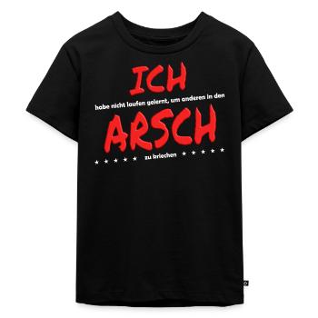 Positives Denken -Selbstbewusstsein schadet nicht! - Kinder Premium Bio T-Shirt - Schwarz - Vorne - Mikhail (115cm)