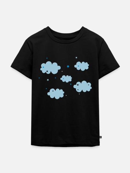 Clouds & Stars - Kids Premium Organic T-Shirt - black