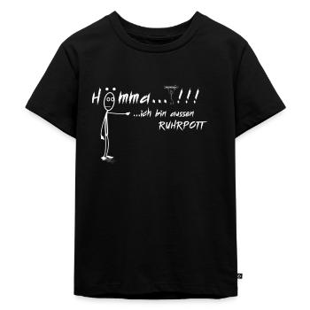 Ruhrpott Design - Ich bin aussen Ruhrpott - Kinder Premium Bio T-Shirt - Schwarz - Vorne - Mikhail (115cm)