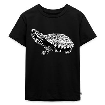 Schildkröte - Kinder Premium Bio T-Shirt - Schwarz - Vorne - Mikhail (115cm)