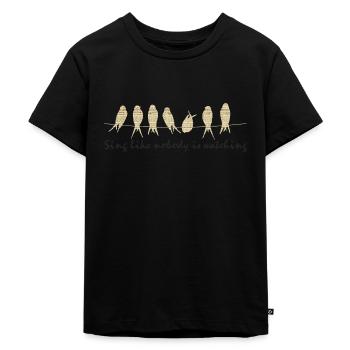Sing - Kids Premium Organic T-Shirt - black - Front - Mikhail (115cm)