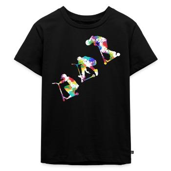 Stunt Scooter - Kinder Premium Bio T-Shirt - Schwarz - Vorne - Mikhail (115cm)