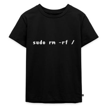 Funny Linux Admin Design - Kids Premium Organic T-Shirt - black - Front - Mikhail (115cm)