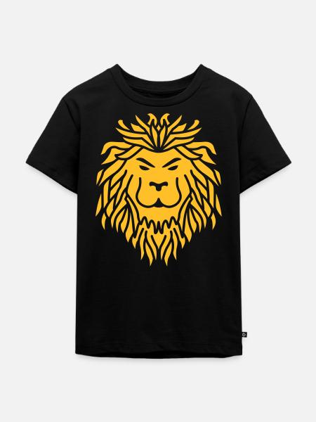 Löwe Tribal – Kraftvolles Wappentier-Design - Kinder Premium Bio T-Shirt - Schwarz
