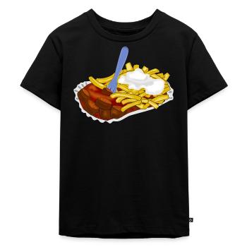 fast food - Kids Premium Organic T-Shirt - black - Front - Mikhail (115cm)