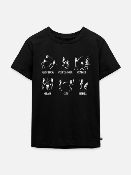 Fechten lustig Bewegungen beim Fechtne - Kinder Premium Bio T-Shirt - Schwarz