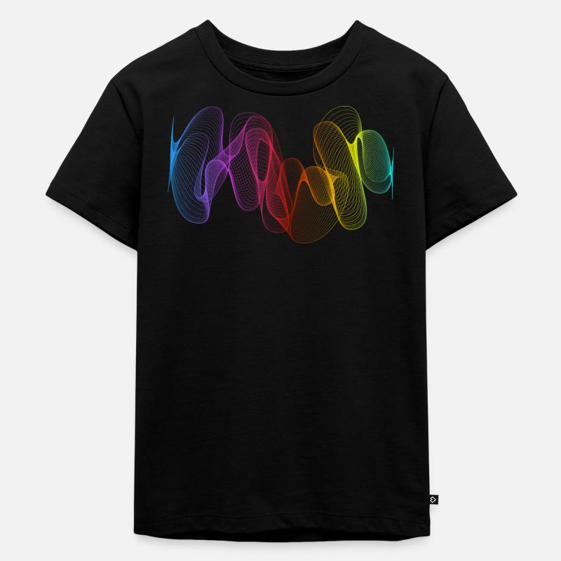 Abstrakte Linien Design 02 - Kinder Premium Bio T-Shirt - Schwarz