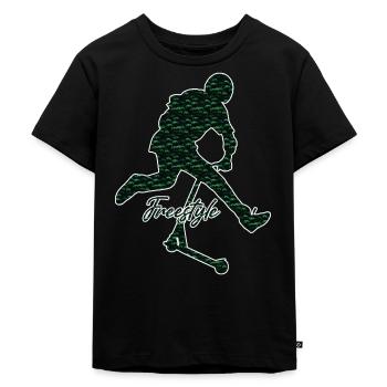 trottinette freestyle - T-shirt Premium bio Enfant - noir - Devant - Mikhail (115cm)