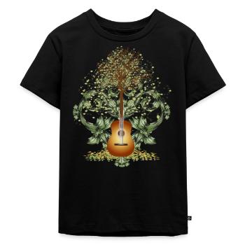 fascinant motif de guitare surréaliste avec arbre - T-shirt Premium bio Enfant - noir - Devant - Mikhail (115cm)