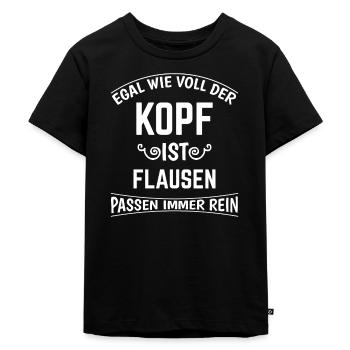 Lustige Sprüche Shirt für Kinder Funshirt FLAUSEN - Kinder Premium Bio T-Shirt - Schwarz - Vorne - Mikhail (115cm)