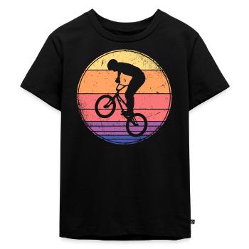 BMX Fahrrad Retro Kinder Motiv Freestyle BMX Junge - Kinder Premium Bio T-Shirt - Schwarz - Vorne - Mikhail (115cm)