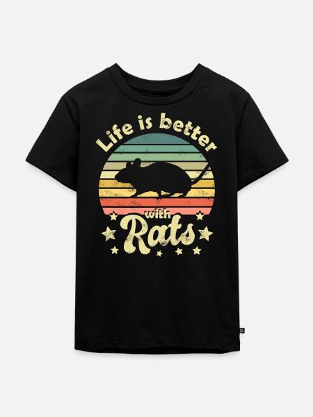 Ratte Ratten - Kinder Premium Bio T-Shirt - Schwarz