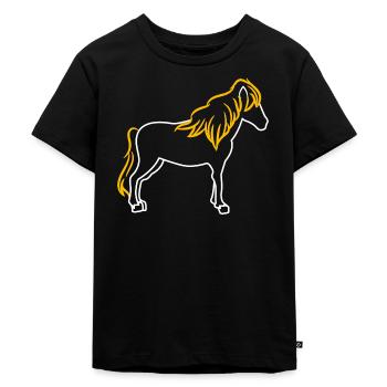 Chevaux Etalon islandais Arabe Chevaux islandais - T-shirt Premium bio Enfant - noir - Devant - Mikhail (115cm)