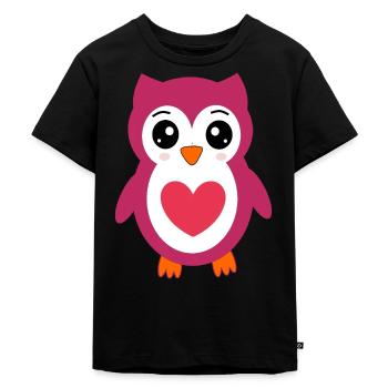 Valentines Pink Heart, Valentine's Day - Kids Premium Organic T-Shirt - black - Front - Mikhail (115cm)
