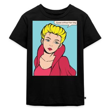 Reine sans roi Pop Art - T-shirt Premium bio Enfant - noir - Devant - Mikhail (115cm)