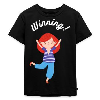 Winning! - Kids Premium Organic T-Shirt - black - Front - Mikhail (115cm)