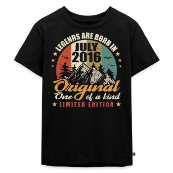Die ursprünglichen Legenden wurden im Juli 2016 geboren - Kinder Premium Bio T-Shirt - Schwarz - Vorne - Mikhail (115cm)