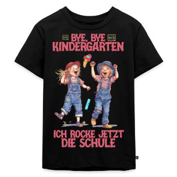 Bye bye Kindergarten ich rocke die Schule Kita - Kinder Premium Bio T-Shirt - Schwarz - Vorne - Mikhail (115cm)