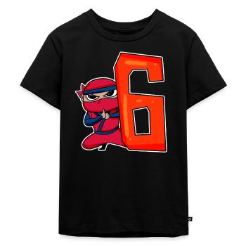 6 Jahre Junge Ninja - 6 Geburtstag - Ich bin 6 - Kinder Premium Bio T-Shirt - Schwarz - Vorne - Mikhail (115cm)