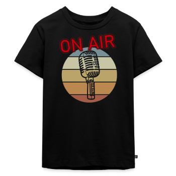 Microphone on air - Kinder Premium Bio T-Shirt - Schwarz - Vorne - Mikhail (115cm)