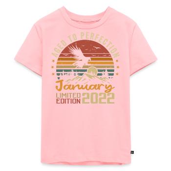 Januar 2022 Retro Vintage Geburtstagsgeschenk - Kinder Premium Bio T-Shirt - Rosa - Vorne - AI Model Kid Female (0cm)