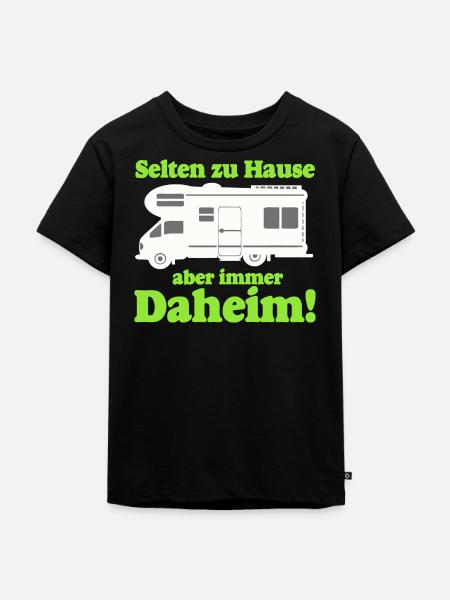 Selten zu Hause, Immer Daheim - Kinder Premium Bio T-Shirt - Schwarz