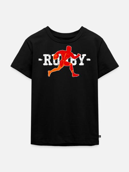 Rugby-Spieler-Geschenk - Kinder Premium Bio T-Shirt - Schwarz