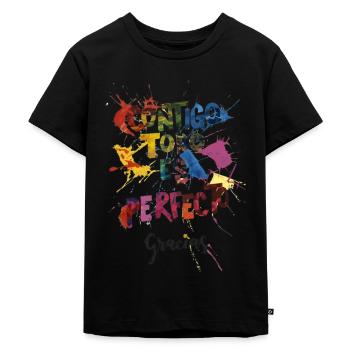 Parfaitement uni : un art qui reflète l’amour - T-shirt Premium bio Enfant - noir - Devant - Mikhail (115cm)