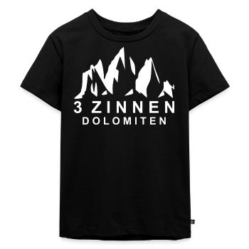 Drei Zinnen Dolomiten - Kinder Premium Bio T-Shirt - Schwarz - Vorne - Mikhail (115cm)
