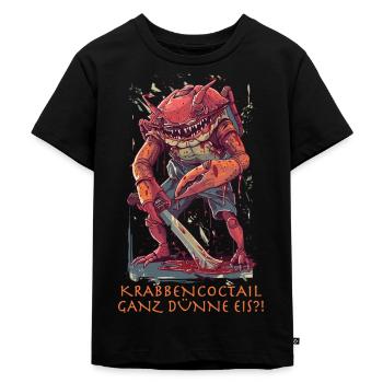 Krabbe Krabbencoctail Nordsee Urlaub - Kinder Premium Bio T-Shirt - Schwarz - Vorne - Mikhail (115cm)