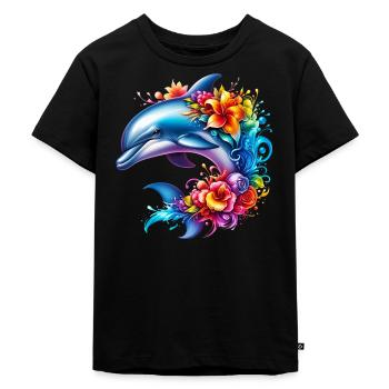 Delfin - Kinder Premium Bio T-Shirt - Schwarz - Vorne - Mikhail (115cm)