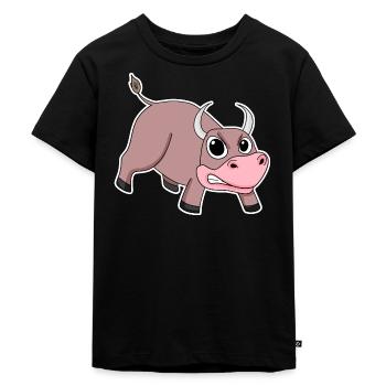 Taureau Motif Animal Enfants - T-shirt Premium bio Enfant - noir - Devant - Mikhail (115cm)