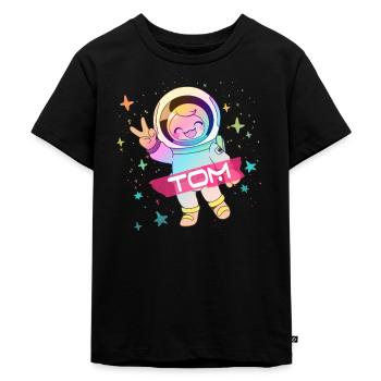 TOM - Beau nom de garçon avec astronaute mignon - T-shirt Premium bio Enfant - noir - Devant - Mikhail (115cm)
