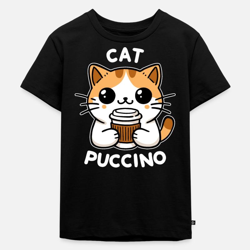 Catpuccino 2 (dunkel) - Kinder Premium Bio T-Shirt - Schwarz