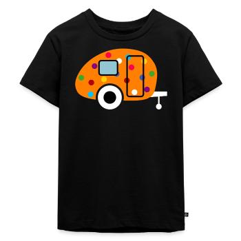 Caravan only confetti weiss - Kinder Premium Bio T-Shirt - Schwarz - Vorne - Mikhail (115cm)