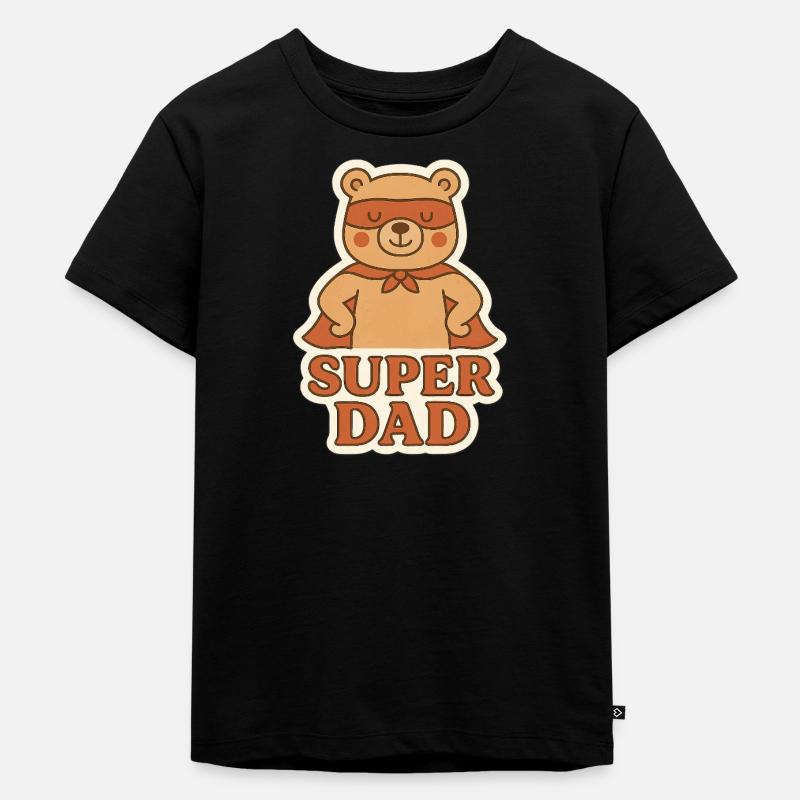 Super dad - Kinder Premium Bio T-Shirt - Schwarz