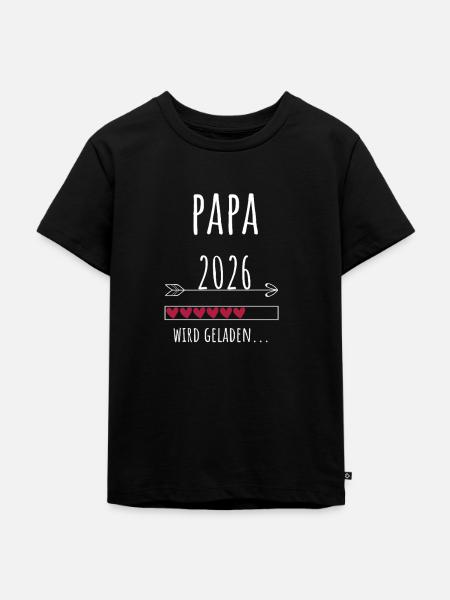 Werdender Papa 2026 Geschenk Schwangerschaft - Kinder Premium Bio T-Shirt - Schwarz