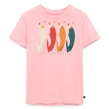 Farbenfrohe Pinguine - Kinder Premium Bio T-Shirt - Rosa - Vorne - AI Model Kid Female (0cm)