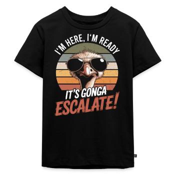 Retro Strauss Bin Da Kann Los Gehen Es Eskaliert - Kinder Premium Bio T-Shirt - Schwarz - Vorne - Mikhail (115cm)
