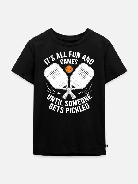 Pickleball Ausrüstung Lustiger Paddle Schläger - Kinder Premium Bio T-Shirt - Schwarz