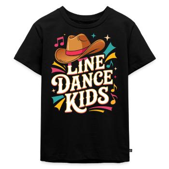 Danse en ligne pour enfants Style cowboy - T-shirt Premium bio Enfant - noir - Devant - Mikhail (115cm)